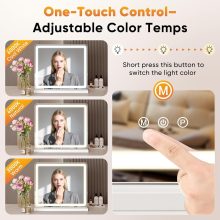 LED Vanity Mirror, 22×19 Inch Tabletop Makeup Mirror with Lights - view 4 of 6 | NEWBULIG