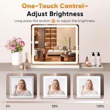 LED Vanity Mirror, 22×19 Inch Tabletop Makeup Mirror with Lights - view 5 of 6 | NEWBULIG