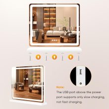 LED Vanity Mirror, 22×19 Inch Tabletop Makeup Mirror with Lights - view 6 of 6 | NEWBULIG