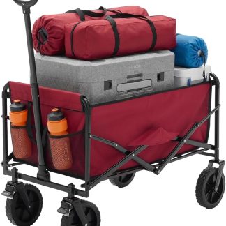 Double Decker Foldable Wagon Cart Heavy Duty, 440lbs, Blue | NEWBULIG