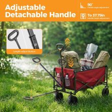 Double Decker Foldable Wagon Cart Heavy Duty, 440lbs, Blue - view 3 of 6 | NEWBULIG