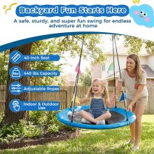 40 Inch Saucer Tree Swing, 440 lbs Cap, Kids Adults, Blue - view 2 of 6 | NEWBULIG