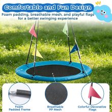 40 Inch Saucer Tree Swing, 440 lbs Cap, Kids Adults, Blue - view 5 of 6 | NEWBULIG