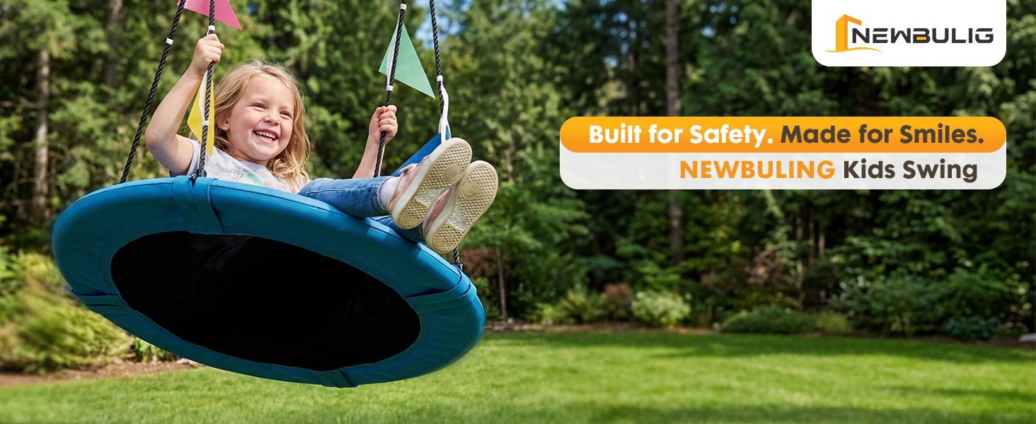 NEWBULIG 40 Inch Saucer Tree Swing, 440 lbs Cap, Kids Adults, Blue - NEWBULIG product detail