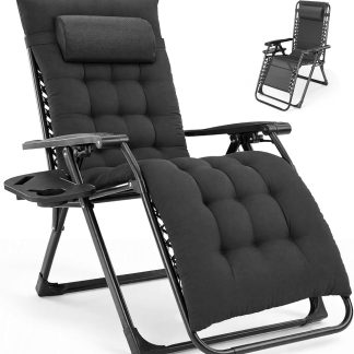 Zero Gravity Chair, Folding Patio Recliner with Cup Holder Trays | NEWBULIG