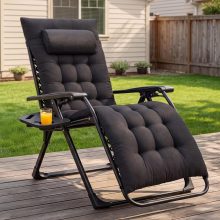 Zero Gravity Chair, Folding Patio Recliner with Cup Holder Trays - view 2 of 6 | NEWBULIG