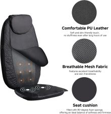 Massage Chair Pad with Heat, Back Massager Seat Cushion - view 2 of 6 | NEWBULIG