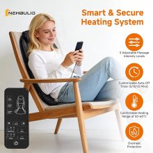 Massage Chair Pad with Heat, Back Massager Seat Cushion - view 3 of 6 | NEWBULIG