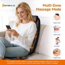 Massage Chair Pad with Heat, Back Massager Seat Cushion - view 4 of 6 | NEWBULIG