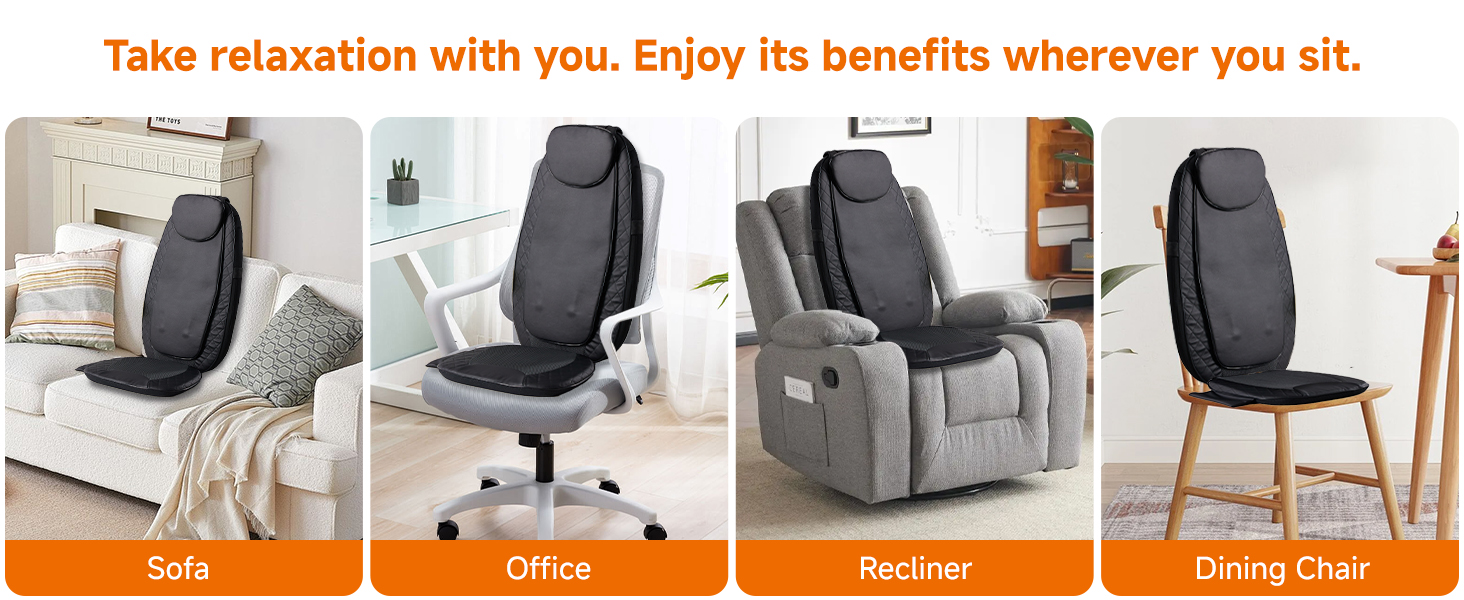 NEWBULIG Massage Chair Pad with Heat, Back Massager Seat Cushion - NEWBULIG product detail