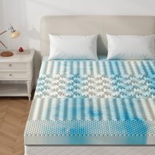 2 Inch Full 5-Zone Cooling Gel Memory Foam Mattress Topper - view 2 of 6 | NEWBULIG