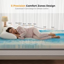 2 Inch Full 5-Zone Cooling Gel Memory Foam Mattress Topper - view 4 of 6 | NEWBULIG