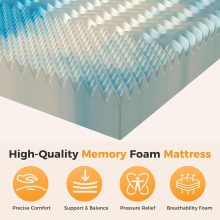 2 Inch Full 5-Zone Cooling Gel Memory Foam Mattress Topper - view 5 of 6 | NEWBULIG