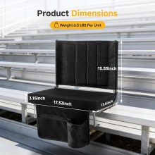 Stadium Seats with Back Support 2 Pack, Bleacher Chairs, Navy - view 3 of 6 | NEWBULIG