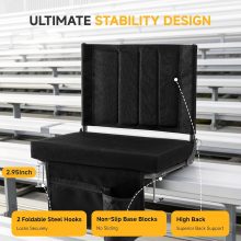 Stadium Seats with Back Support 2 Pack, Bleacher Chairs, Navy - view 4 of 6 | NEWBULIG