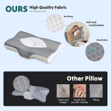 Cervical Neck Pillow for Neck Pain Relief, Ergonomic Contour Memory Foam Pillow for Side Back & Stomach Sleepers with Cooling Breathable Cover - view 2 of 6 | NEWBULIG