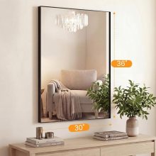 30×36 Inch Wall Mirror, Bathroom Mirror for Over Sink, Black - view 2 of 6 | NEWBULIG