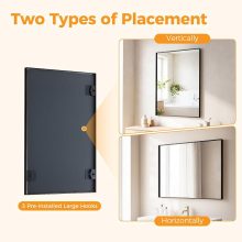 30×36 Inch Wall Mirror, Bathroom Mirror for Over Sink, Black - view 6 of 6 | NEWBULIG