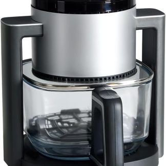 4.7Qt Glass Air Fryer, 10 in 1 Air Fryer with Timer, 105 to 395F Wider Temperature, 360 Degree Visibility, Dishwasher Safe, Roast Bake Dehydrate Reheat, Nonstick & Easy-Clean Basket, 1300W | NEWBULIG