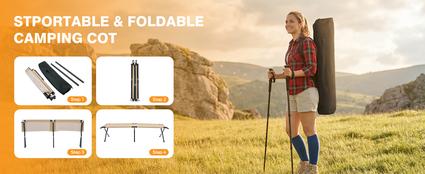 NEWBULIG Camping Cot for Adults, Foldable Bed, Sleeping Cot - NEWBULIG product detail