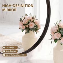 28-Inch Round Wall Mirror, Bathroom Wall Circle Mirror - view 3 of 6 | NEWBULIG