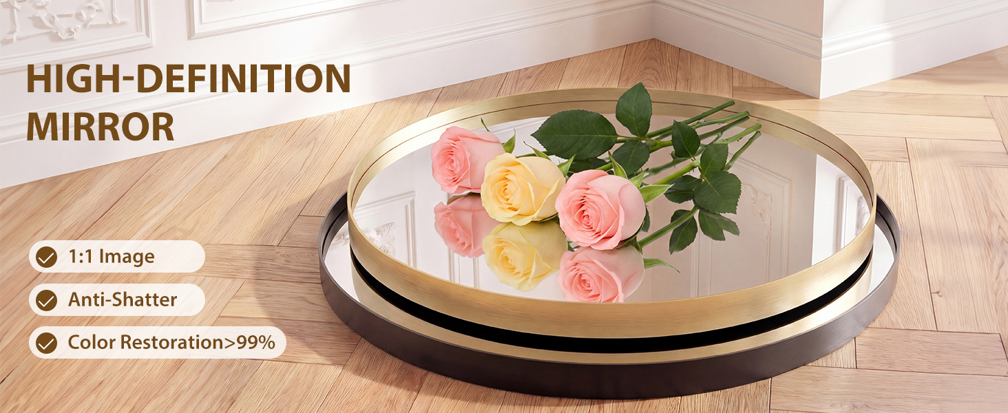 NEWBULIG 28-Inch Round Wall Mirror, Bathroom Wall Circle Mirror - NEWBULIG product detail
