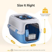 23 Inch Hard-Sided Dog Carrier for Small Dogs & Cats, Blue - view 4 of 6 | NEWBULIG