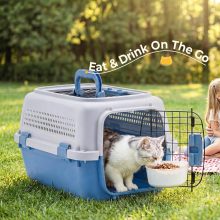 23 Inch Hard-Sided Dog Carrier for Small Dogs & Cats, Blue - view 6 of 6 | NEWBULIG