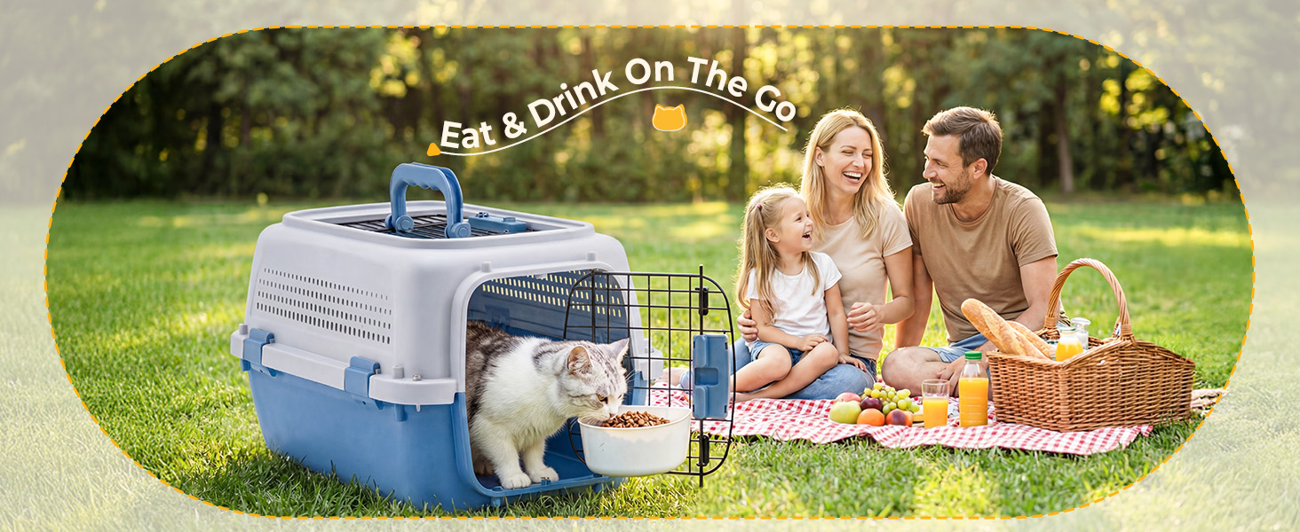 NEWBULIG 23 Inch Hard-Sided Dog Carrier for Small Dogs & Cats, Blue - NEWBULIG product detail