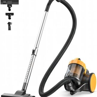 Canister Vacuum Cleaner for Home, Bagless Vacuum Cleaner, Yellow | NEWBULIG