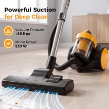 Canister Vacuum Cleaner for Home, Bagless Vacuum Cleaner, Yellow - view 2 of 6 | NEWBULIG