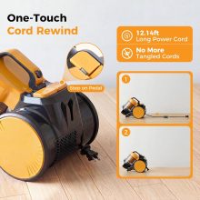 Canister Vacuum Cleaner for Home, Bagless Vacuum Cleaner, Yellow - view 3 of 6 | NEWBULIG