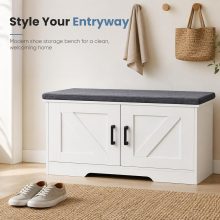 Shoe Bench with Storage for Entryway, 39.4 Inch Shoe Storage Bench - view 3 of 6 | NEWBULIG