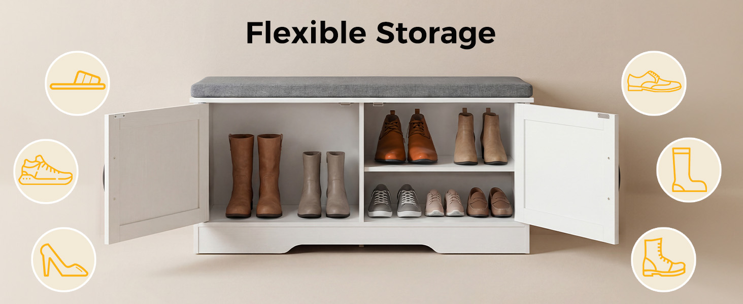 NEWBULIG Shoe Bench with Storage for Entryway, 39.4 Inch Shoe Storage Bench - NEWBULIG product detail