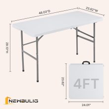 4 FT Foldable Table, Easy to Fold and Store - view 3 of 6 | NEWBULIG