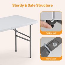 4 FT Foldable Table, Easy to Fold and Store - view 6 of 6 | NEWBULIG