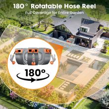 Garden Hose Reel, 1/2 x 130 ft Retractable Heavy Duty Water Hose - view 3 of 6 | NEWBULIG