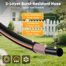 Garden Hose Reel, 1/2 x 130 ft Retractable Heavy Duty Water Hose - view 4 of 6 | NEWBULIG