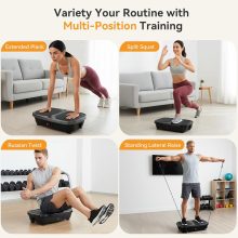 Vibration Plate Exercise Machine for Whole Body Workout, Vibrating Shaker Platform with Remote & Pull Ropes for Weight Loss Fat Burner, Home Gym Fitness Equipment, Black - view 3 of 6 | NEWBULIG