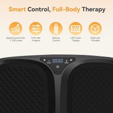Vibration Plate Exercise Machine for Whole Body Workout, Vibrating Shaker Platform with Remote & Pull Ropes for Weight Loss Fat Burner, Home Gym Fitness Equipment, Black - view 4 of 6 | NEWBULIG