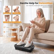 Vibration Plate Exercise Machine for Whole Body Workout, Vibrating Shaker Platform with Remote & Pull Ropes for Weight Loss Fat Burner, Home Gym Fitness Equipment, Black - view 6 of 6 | NEWBULIG