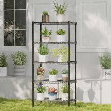 5-Tier Wire Storage Shelves, 200 lbs Heavy Duty Steel Rack, Black - view 2 of 6 | NEWBULIG