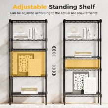 5-Tier Wire Storage Shelves, 200 lbs Heavy Duty Steel Rack, Black - view 5 of 6 | NEWBULIG