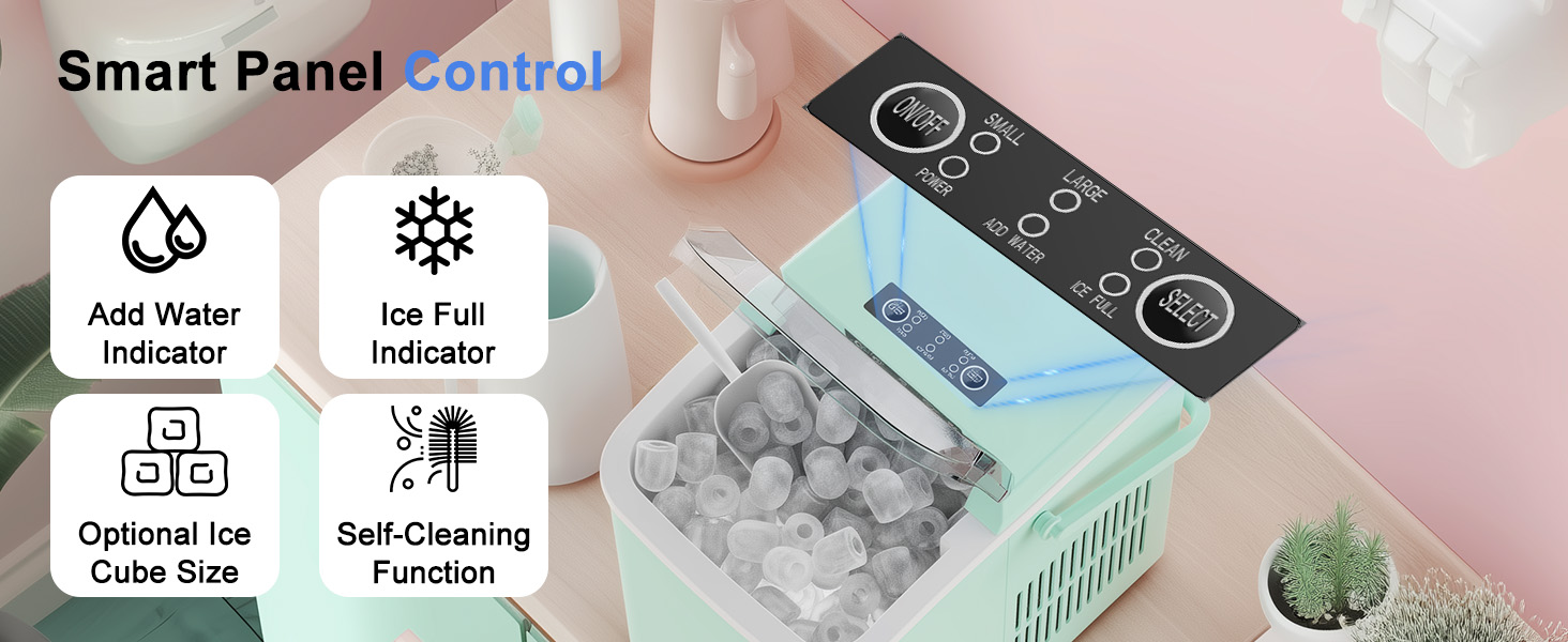 NEWBULIG Countertop Ice Maker Machine with Handle, Portable Ice Maker - NEWBULIG product detail