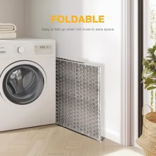 90L Large Laundry Hamper with Lid, Collapsible Dirty Clothes Basket Bag, Freestanding Fabric Bin for Bedroom, Bathroom, Closet and Dorm Room Organization, Grey - view 5 of 6 | NEWBULIG