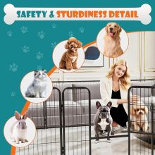 Dog Playpen Indoor 8 Panels 24 Inch, Metal Outdoor Dog Fence Pen - view 2 of 6 | NEWBULIG