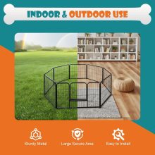 Dog Playpen Indoor 8 Panels 24 Inch, Metal Outdoor Dog Fence Pen - view 4 of 6 | NEWBULIG