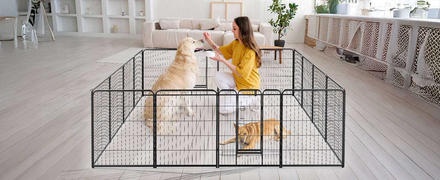 NEWBULIG Dog Playpen Indoor 8 Panels 24 Inch, Metal Outdoor Dog Fence Pen - NEWBULIG product detail