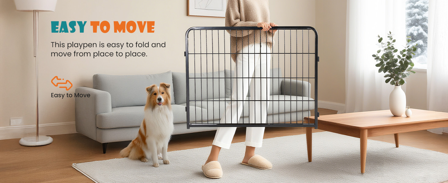 NEWBULIG Dog Playpen Indoor 8 Panels 24 Inch, Metal Outdoor Dog Fence Pen - NEWBULIG product detail