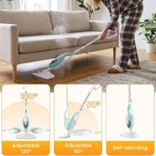 14-in-1 Steam Mop, Powerful Detachable Handheld Steam Cleaner for Floor Cleaning with 2 Washable Pads, 16.4 FT Cord, Multi-Purpose Floor Steamer for Hardwood, Clothes, Carpet, Tile, Grout - view 5 of 6 | NEWBULIG